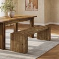 thumbnail image 6 of Solid Wood Entryway Bench, 59'' Farmhouse Indoor Bench Seat with Sturdy Frame for Living Room, Bedroom, Hallway, 6 of 7