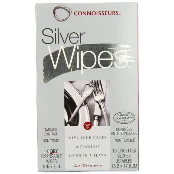 Connoisseurs Silver Wipes, 10 Count