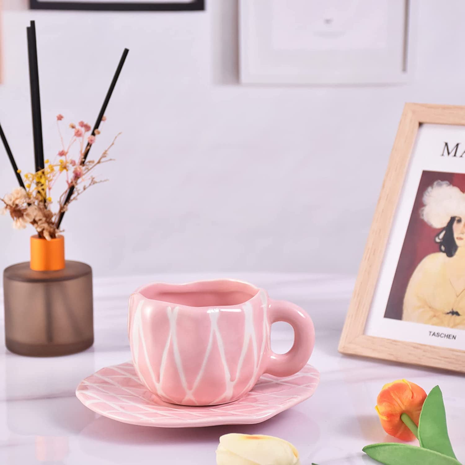 VEIZKUO Pink Marble Cute Coffee Mugs for Women Girls Pretty Ceramic Tea Mug  Color Changing Funny Caf…See more VEIZKUO Pink Marble Cute Coffee Mugs for