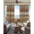 thumbnail image 3 of Brown Khaki Wooden Blackout Curtains for Bedroom 45 Inch Length 2 Panels Set, Vintage Farmhouse Retro Art Thermal Insulated Energy Saving Window Treatment Curtains Blackout Drapes 52"x45", 3 of 8
