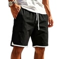 thumbnail image 2 of LEKWK Athletic Shorts for Men Elastic Waist Drawstring Workout Short with Contrast Trim Lightweight Quick Dry Gym Activewear with Pockets Black XXXL, 2 of 6