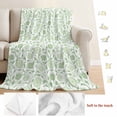 thumbnail image 5 of Green Flowers Blanket Soft Cozy Warm Throw Blanket for Couch, Plush Fuzzy Flannel Fleece Blankets for Sofa, Pastoral Farmhouse Botanical Floral Bed Blankets Lightweight Gifts for Women, 50"x60", 5 of 9
