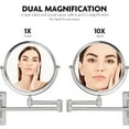 thumbnail image 3 of OVENTE 7" Wall Mount Round Makeup Mirror, 1X & 10X Magnifier, Nickel Brushed MNLFW70BR1X10X, 3 of 8