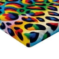 thumbnail image 2 of Ambesonne Leopard Print Fitted Sheet, Rainbow Surreal World, Twin Size, Orange Multicolor, 2 of 3