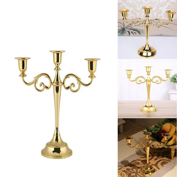 Table Candlesticks Metal Candelabra Candle Holder Candle Stand for Wedding Dining Table Christmas Party Home Decoration