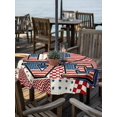 thumbnail image 2 of Outdoor Tablecloth with Umbrella Hole for Patio/Picnic/Party/Camping, 4th of July Waterproof Table Cloth Round Cover Washable, Independence Day American Patriotic Red Blue (Dia 60"), 2 of 9