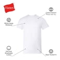 thumbnail image 3 of Hanes Mens Undershirt T-Shirt, 3-Pack, Cotton Stretch White T Shirts for Men, Stay-Tucked Crewneck, 3 of 7