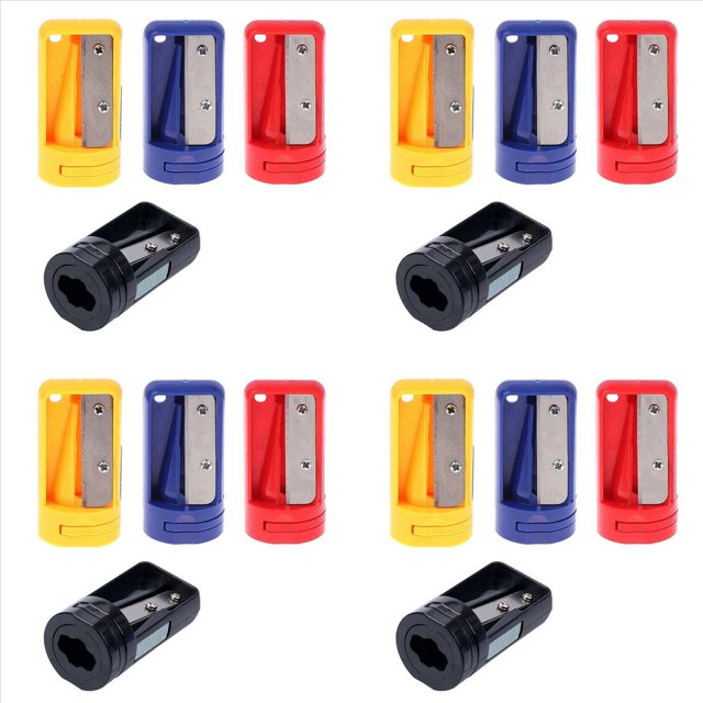 Carpenter Pencil Sharpener- 16 Pack Manual Pencil Sharpener for Flat Carpenter Pencils , Portable Pencil Sharpening Tool