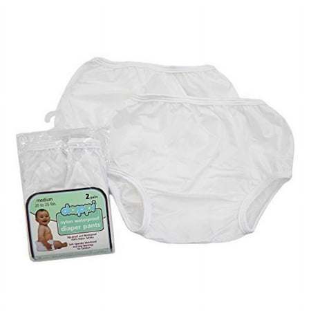 UPC: 0080074420027 | Dappi Waterproof 100% Nylon Diaper Pants 2 Pack White Medium