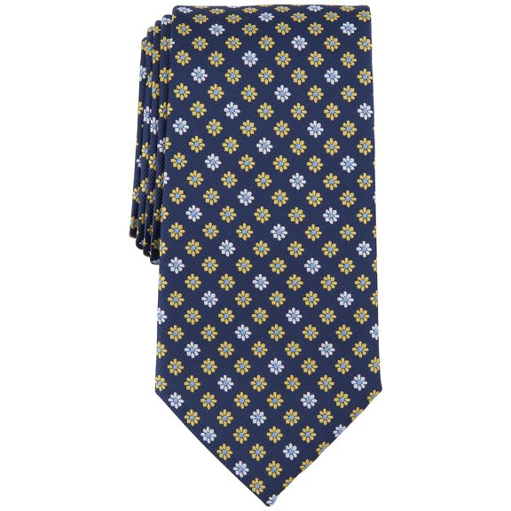 Club Room Men's Upland Floral Medallion Tie Yellow Necktie