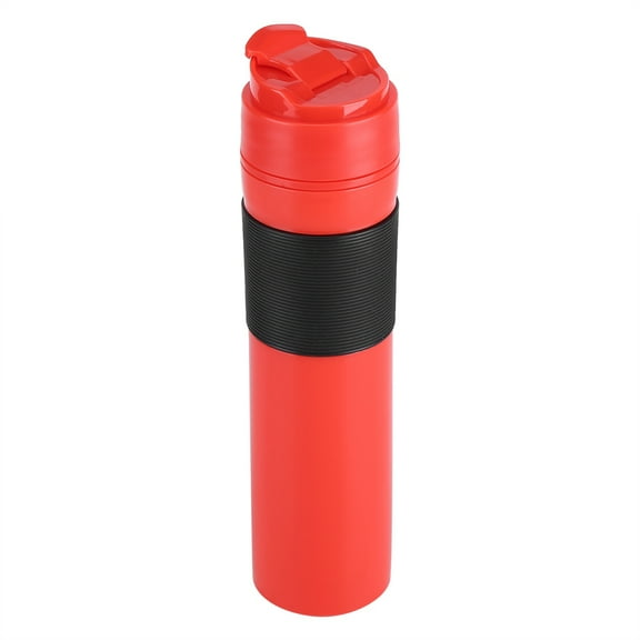 350ml Portable Coffee Press Bottle Tea Coffee Maker Drinking Water Cup for Travelling Commuter Camping Outdoors and Office[Red]