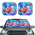 thumbnail image 2 of Xecao Bright Flowers for Foldable Car Sun Shades (2-Pack) offer sun protection with an easy-fold design for convenient windshield shading., 2 of 7