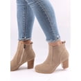 thumbnail image 2 of Elegant Classic Boots For Women, Faux Suede Zipper Side Chunky Heeled Fashion Boots, 2 of 4