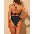 thumbnail image 3 of DARING DIVA Lace Up Criss Cross Bathing Suit XL Black, 3 of 6