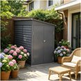 Lean To Outside Racking Gray Lean-To Galvanized Steel Outdoor Storage Shed for Backyard and ...
