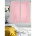 thumbnail image 3 of Pink Sheer Curtains 72 Inch Length 2 Panels Set for Living Room/Bedroom, Farmhouse Pink Decor Semi Curtain Sheers Drapes Rod Pocket Curtains Window Treatment Set 52''x72''x2, 3 of 7