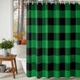 thumbnail image 3 of St. Patrick's Day Lucky Green Black Plaid Shower Curtain for Bathroom, Buffalo Lattice Waterproof Shower Curtains Washable Quick Dry with Hooks Bathtub Curtains 72x72IN, 3 of 9
