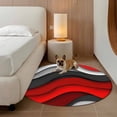 thumbnail image 2 of Round Rugs 3.3Ft, Red Grey Ombre Round Area Rug Washable Indoor Throw Carpet, Geometric Art Modern Moire Abstract Soft Non Slip Circle Rug for Laundry Room Patio Home Decor Aesthetic, 2 of 8