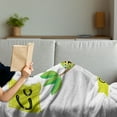 thumbnail image 3 of Caterpillar Soft Flannel Fleece Throw Blanket, Children Zoo Alphabet Design Insect on a Branch Educational, Cozy Plush for Indoor and Outdoor Use, 50" x 70", Green Apple Green, by Ambesonne, 3 of 5