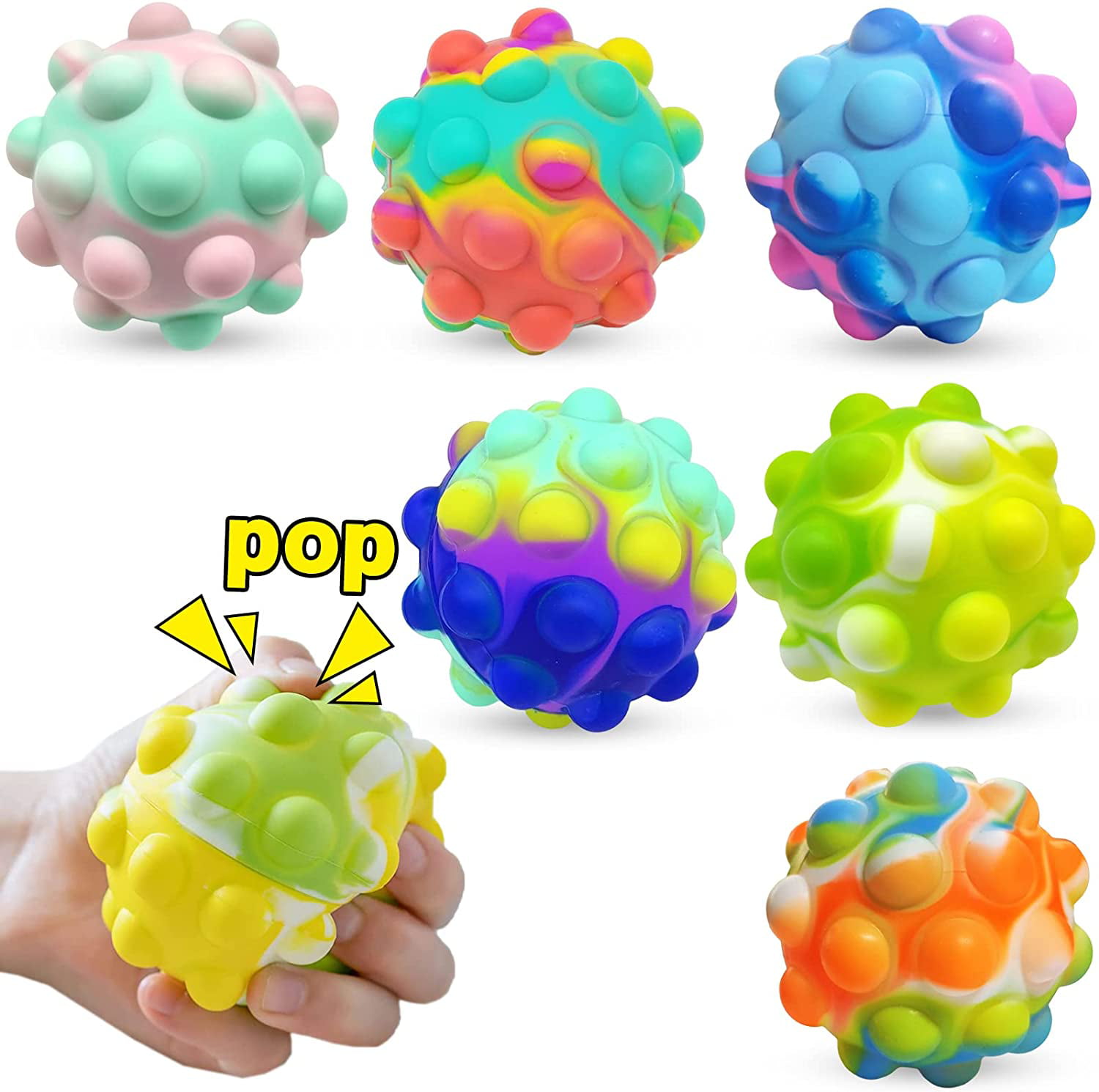 Popper Stress Reliever Fidget Ball 3D Pop on it Bubbles Sensory Toy Autistic Kid 