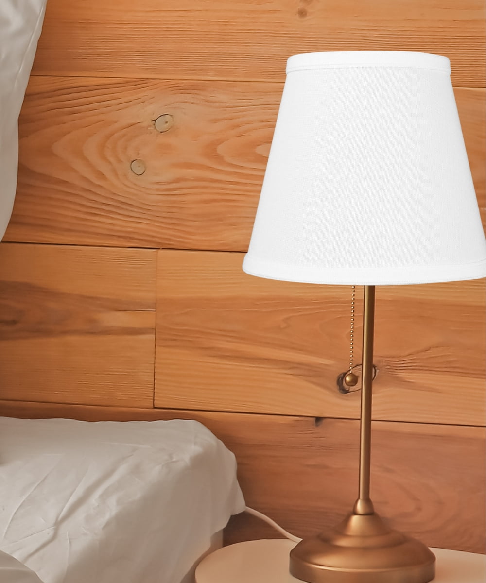 5x8x7 Empire Hardback White Linen Lampshade CLIPS-ON Regular Bulb