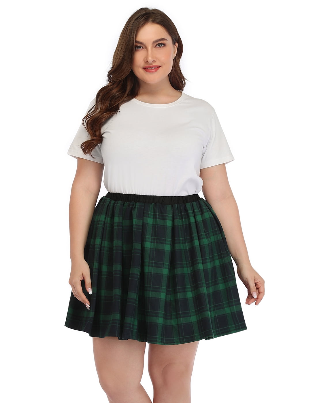 Womens Plus Size Turquoise Schoolgirl Mini Skirt 