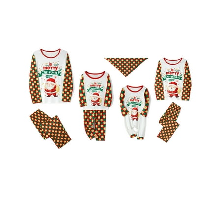 

wybzd Merry Christmas Family Matching Pajama Set Santa Claus Print Sleepwear for Adult Kids Baby and Dog