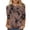 Brown, variant on Women's 3/4 Sleeve Shirts Crew Neck Tie Dye Loose Tops Summer Casual Vacation Work Blouse Purple 3XL