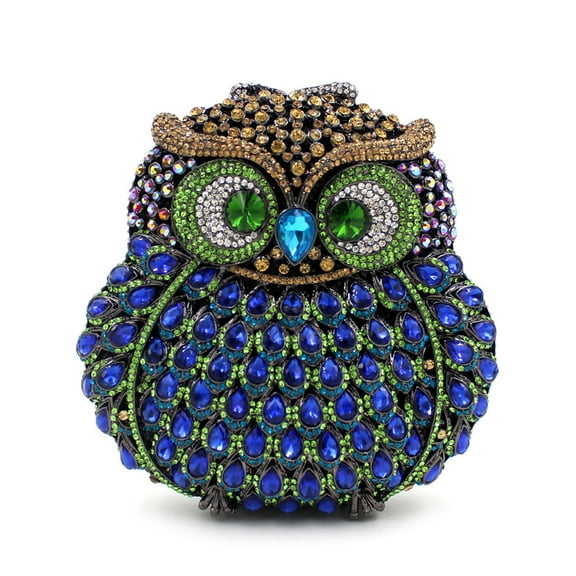 Baguery Owl Rhinestone Clutch for Women, Crystal Evening Bag Luxury Novelty Purse, Wedding Party Handbag