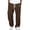 BPQ42-Brown, variant on Waffle Pants For Men Casual Vintage Open Bottom Pant Drawstring Baggy Lightweight Textured Trousers Fashion Pants White S