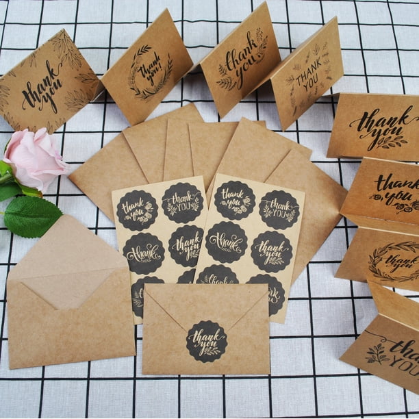 Tarjetas de agradecimiento flores horneadas simples europeas 8 juegos de tarjetas de agradecimiento