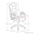 thumbnail image 2 of CorLiving Leon Faux Leather Upholstered Adjustable Height Tilting Adult Executive Office Chair with Lumbar Support, Blue, 2 of 8