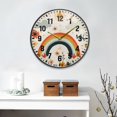 thumbnail image 2 of Yayeee Wall Clock Battery Operated 9.5" Silent Quartz Non-Ticking for Living Room Decor, Cute Rainbow, 2 of 8