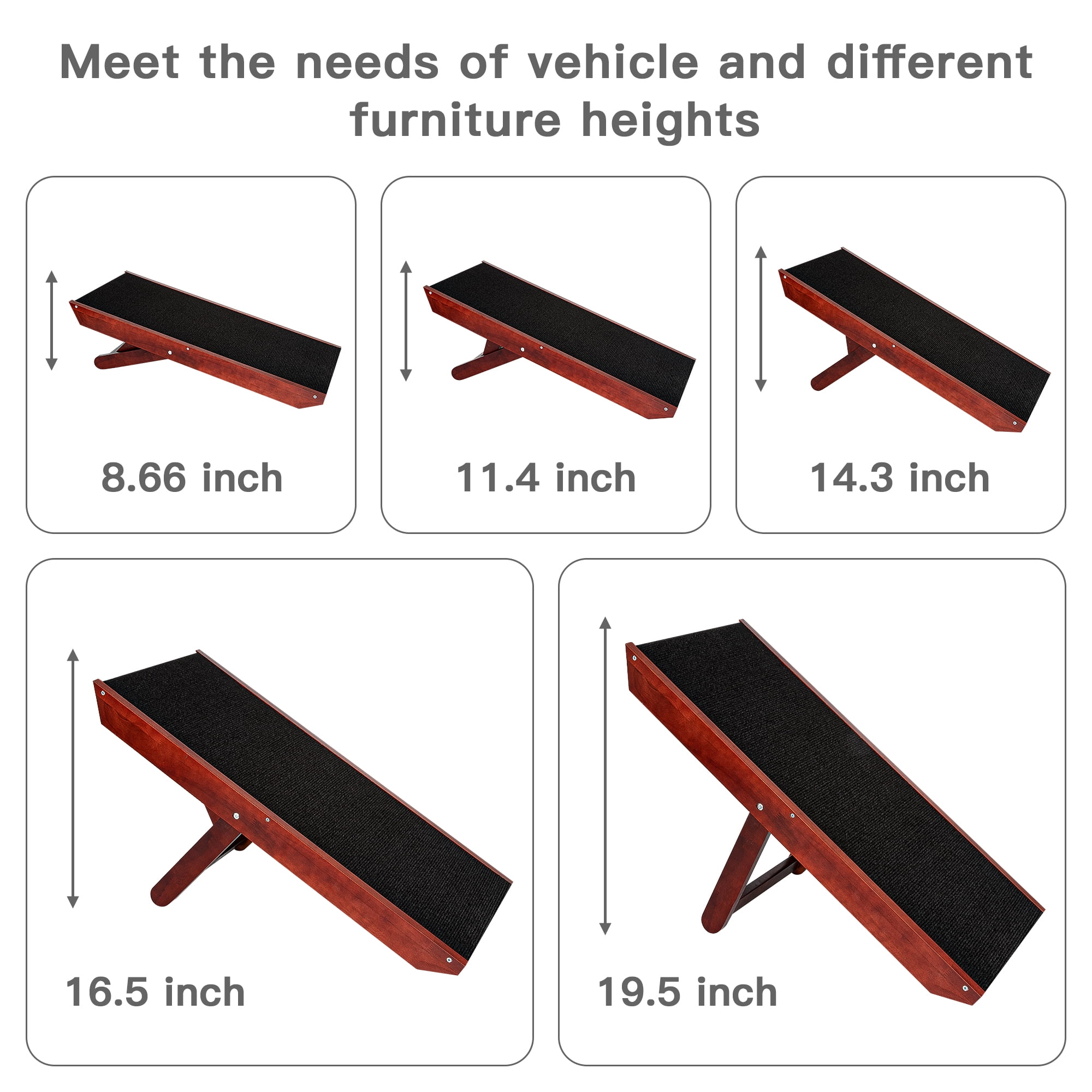 Pefilos 60" Nonslip Plastic Pet Ramp, Folding Portable Cat & Dog Ramp Perfect for Bed and Car, Trucks and SUVs, Black Pefilos 60" Nonslip Plastic Pet Ramp, Folding Portable Cat & Dog Ramp Perfect for Bed and Car, Trucks and SUVs, Black