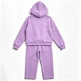 thumbnail image 6 of Husipze 2 Piece Sweatsuit for Girls Fleece Zip Relaxed Fit Hoodie Sweatshirt Oversized Wide Leg Elastic Waist Sweatpants Outfits Purple 11-12 Years, 6 of 9
