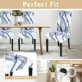 thumbnail image 5 of muroi Printed Dining Room Chair Covers Set of 6, Stretch Kitchen Chair Covers Washable Parsons Chair Slipcover Removable Dining Chair Protectors for Hotel,Ceremony(Blue/White), 5 of 6
