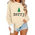 thumbnail image 3 of Merry Sweatshirts for Women, Long-Sleeved Merry Christmas Printed Top, 3 of 8