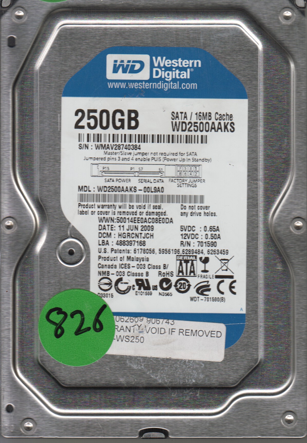 WD, SATA SSD, 500GB WD Blue SA510, 2.5‚Äù/7mm Internal Drive