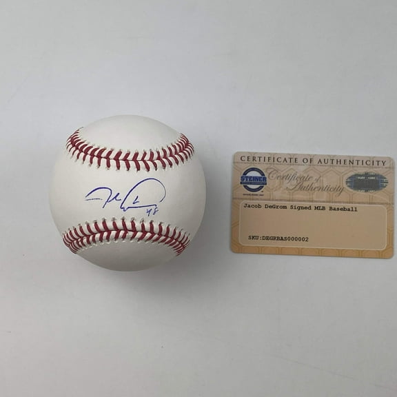 Autographed/Signed Jacob DeGrom Rawlings Official Major League Baseball ROML Steiner Sports COA Auto