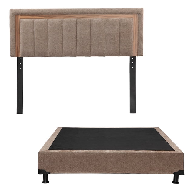 Box Base Cama Individual + Cabecera Ventur Trinity Mocca