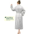 thumbnail image 6 of PAVILIA Light Gray Women Robe Fleece Plush Soft, Fluffy Fuzzy Cozy Warm Lightweight Bathrobe, Shower Spa House Long Robe for Women, L/XL, 6 of 7