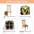 thumbnail image 4 of Pioneer Flower and Butterfly Seat Covers for Dining Room Chairs Set Of 4,Stretch Printed Washable Chair Seat Cover with Elastic Ties and Button,Removable Waterproof Couch Cushion Covers, 4 of 6