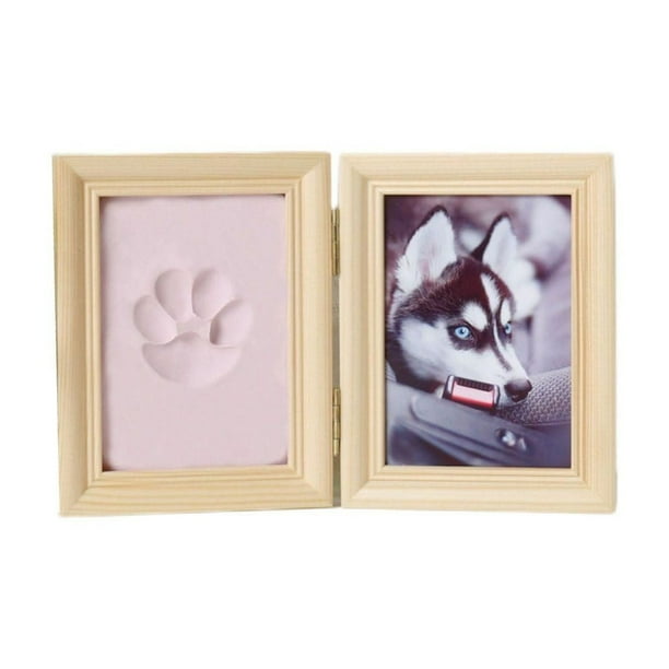 Marco de Fotos "Recuerdos Preciados", Espacio Personalizado para La Huella de Tu Mascota, Conmovedor Diseño de Madera, Momentos Inolvidables, Decoración Del Hogar, Un Regalo Especial para Dueños de M
