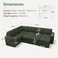 thumbnail image 3 of Marrber Modular Sectional Sleeper Sofa with Pull Out Bed, Corduroy Sectional Couch with Storage, U Shaped Couches for Living Room, Green, 3 of 10