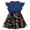 Black, variant on Aislor Toddler Kids Girls Sleeveless Denim Floral Pleated Swing Dress with Belt Princess Dress Size 2-14 A Navy Blue 8