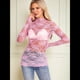 thumbnail image 4 of Blusa de Larga con Encaje Floral de para Mujer, Blusa Interior Transparente con , Cuello Redondo, Informal, Transparente. Rosa M, 4 of 7