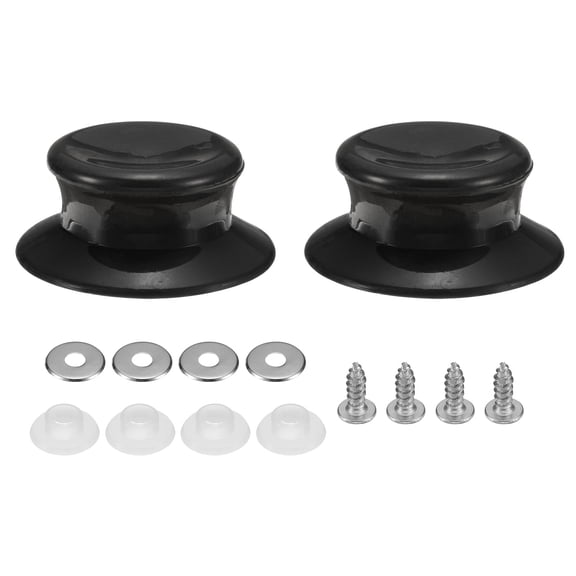 2pcs Pot Pan Lids Replacement Knob, Plastic Pan Cover Holding Handles for Skillets Cookware Covers, Black