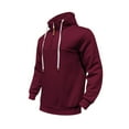 thumbnail image 5 of safuny Men's Long Sleeve Tops Loose Hoodies Shirts Big&Tall Casual Crew Neck Sweatshirts Zipper Workout Fashion Solid Color Pullover Red XXL, 5 of 9