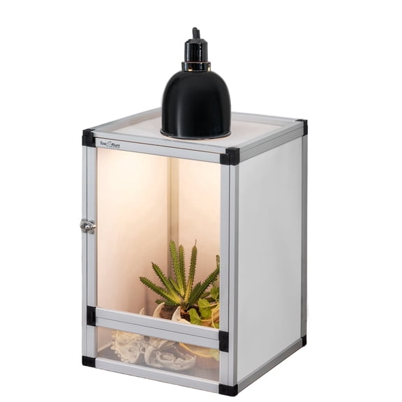 Toxirium 8x8x12 inch Hybrid PVC Reptile Terrarium with Interchangeable Acrylic and Mesh Doors for Geckos, Tree Frogs and Small Chameleons