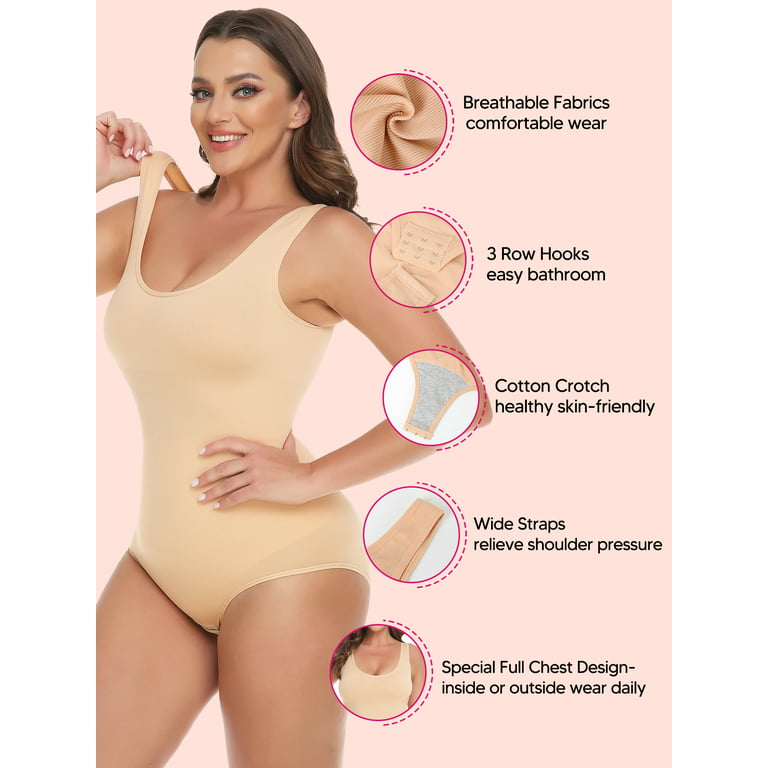 Anyfit Wear Tummy Control Shapewear Bodysuit for Women Seamless Sculpting  Open Bust Body Shaper Waist Trainer Bodysuit Pack of 2 